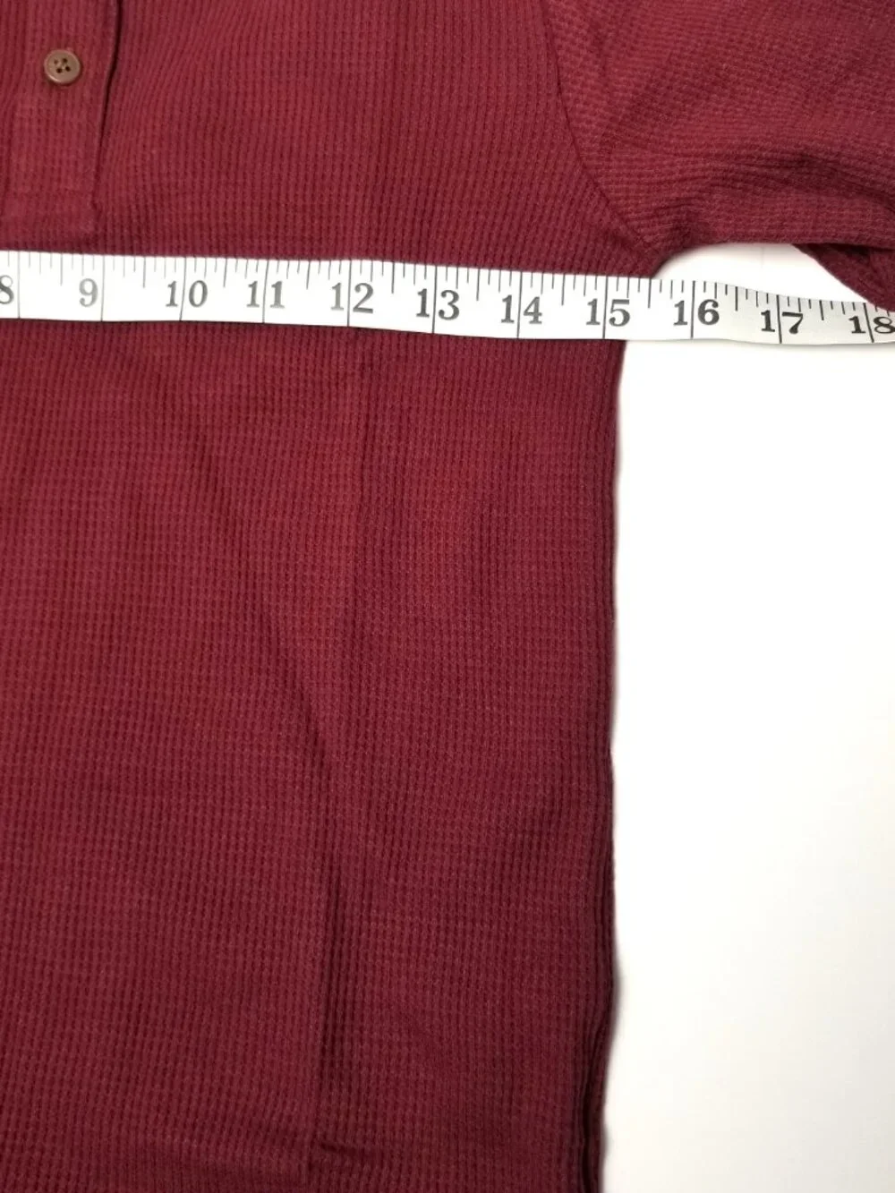 Childrens Place Thermal Henley Shirt Medium 7 8 Red Waffle Knit Long Sleeve